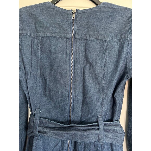 Free People Womens Karmen Cotton Denim Dress Deep Sea Wash Size Small S - Picture 9 of 9